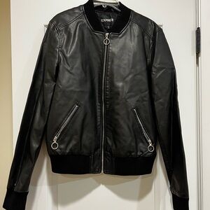 Express Black Bomber Jacket for Women-M